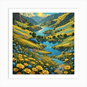 Valley Of Flowers Art Print