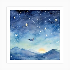 Hummingbird In The Sky Art Print