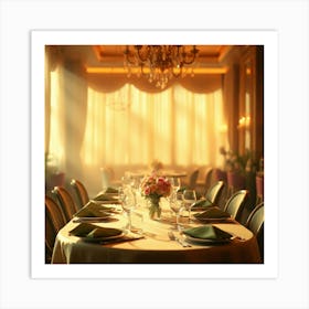 Table Setting In A Restaurant Art Print