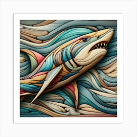 Dynamic Shark in Motion Art Print