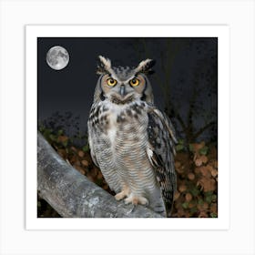 A Photo Of A Great Horned Owl With Its E 3g1xwzuwryeuymmwopzq4g 4a5k11mmsoawarjg Ja6zw Art Print