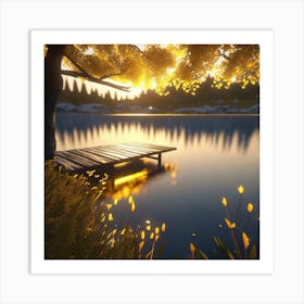 Dock In A Lake Art Print