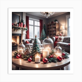 Christmas Decor In The Living Room Art Print