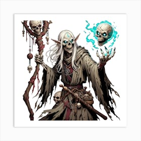 Necromancer Elf Art Print