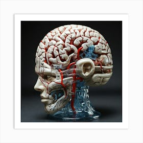 Human Brain With Blood Vessels Art Print