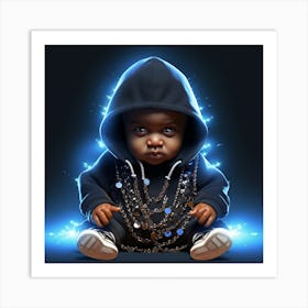 Baby In Hoodie Art Print