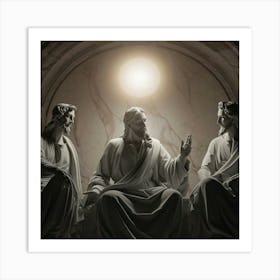 Three Jesus Statues Art Print