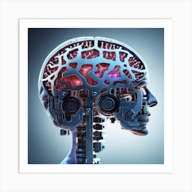 Human Brain With Artificial Intelligence 29 Art Print