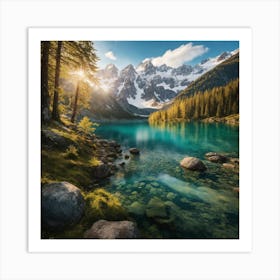 Lake In The Mountains - Charming nature - the beauty of nature Art Print