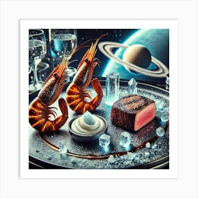 A Luxurious Futuristic Dish Called Galactic Surf Art Print