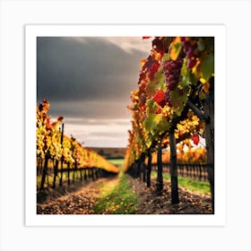 Vineyards At Sunset 5 Art Print