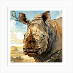 Rhino In The Wild Affiche