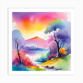 Landscape Watercolor Painting 2 Art Print