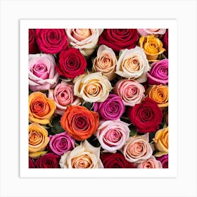 Colorful Roses Background 24 Art Print