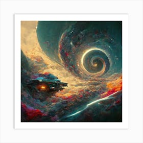 Cosmic Odyssey Navigating Wormholes In The Tapestry Of Stars Art Print