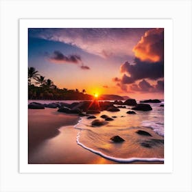 Sunset On The Beach 243 Art Print