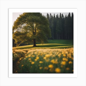 Lone Tree In A Field 2 Art Print