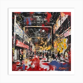 Street Scene, Graffiti, Street Art, Urban Hues Art Print