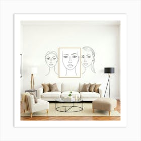 Portrait Of Women'S Faces Art Print