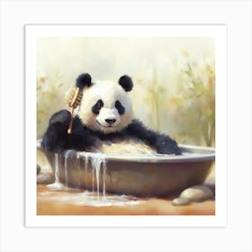 Panda Bear Bathing 1 Art Print