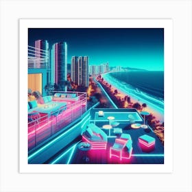 Neon Cityscape Art Print