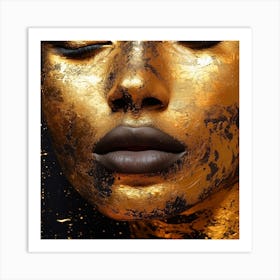 Gold Face 1 Art Print