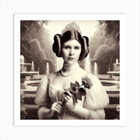 Princess Leia Organa Victorian Era Black And White Portrait Star Wars Art Print Art Print