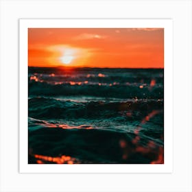 Sunset Over The Ocean Art Print