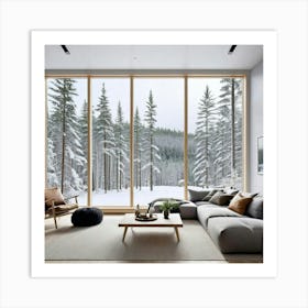 Living Room With Large Windows 7 Art Print