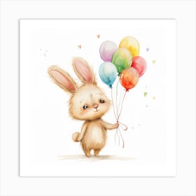 Bunny With Balloons Art Print