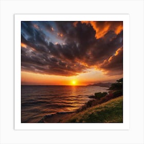 Sunset Over The Sea 2 Art Print