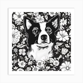 Black And White Dog 2 Art Print