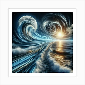 Clock waves Painting Art Print