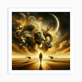 Lion In The Desert 3 Art Print