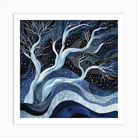 Tree In The Snow Art Print