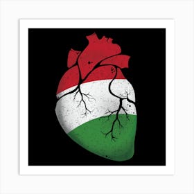 Hungary Heart Flag Art Print