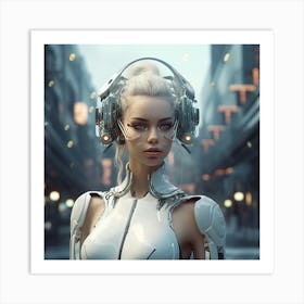 Futuristic Girl Art Print