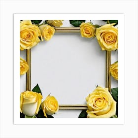 Yellow Roses Frame 11 Art Print