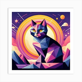 Pawsby Low Poly Cat Art Print