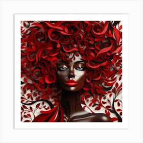 Black Woman With Red Hair 1 Art Print