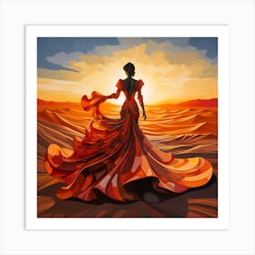 Sunset In The Desert 2 Art Print