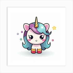 Unicorn Kawaii 10 Art Print