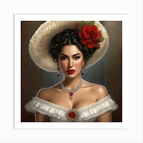 Mexican Beauty Portrait 23 Art Print