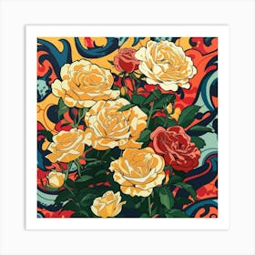 Yellow Roses 6 Art Print