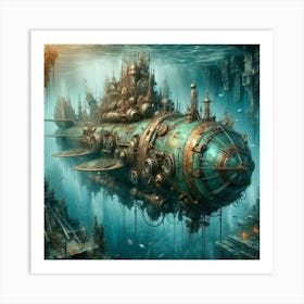Steampunk Submarine 1 Art Print