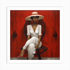 'The Woman In Red' Art Print