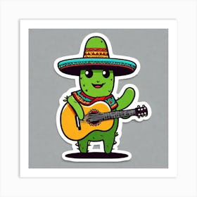 Cactus Playing Guitar 12 Art Print