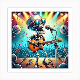 Skeleton Musician 1 Art Print