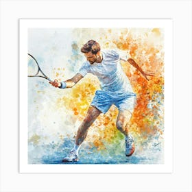 Tennis Player In Action 4 Art Print