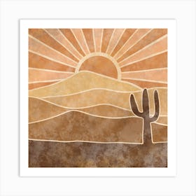 Cactus In The Desert 3 Art Print